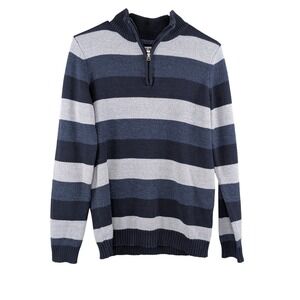 Silverlake Quarter Zip Sweater Mens XL Striped Knit Minimalist Preppy Academia‎